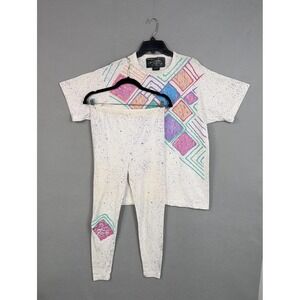Vintage Art Wear Apparel Set Womens One Size Multicolor Funky Shirt Sweatpants